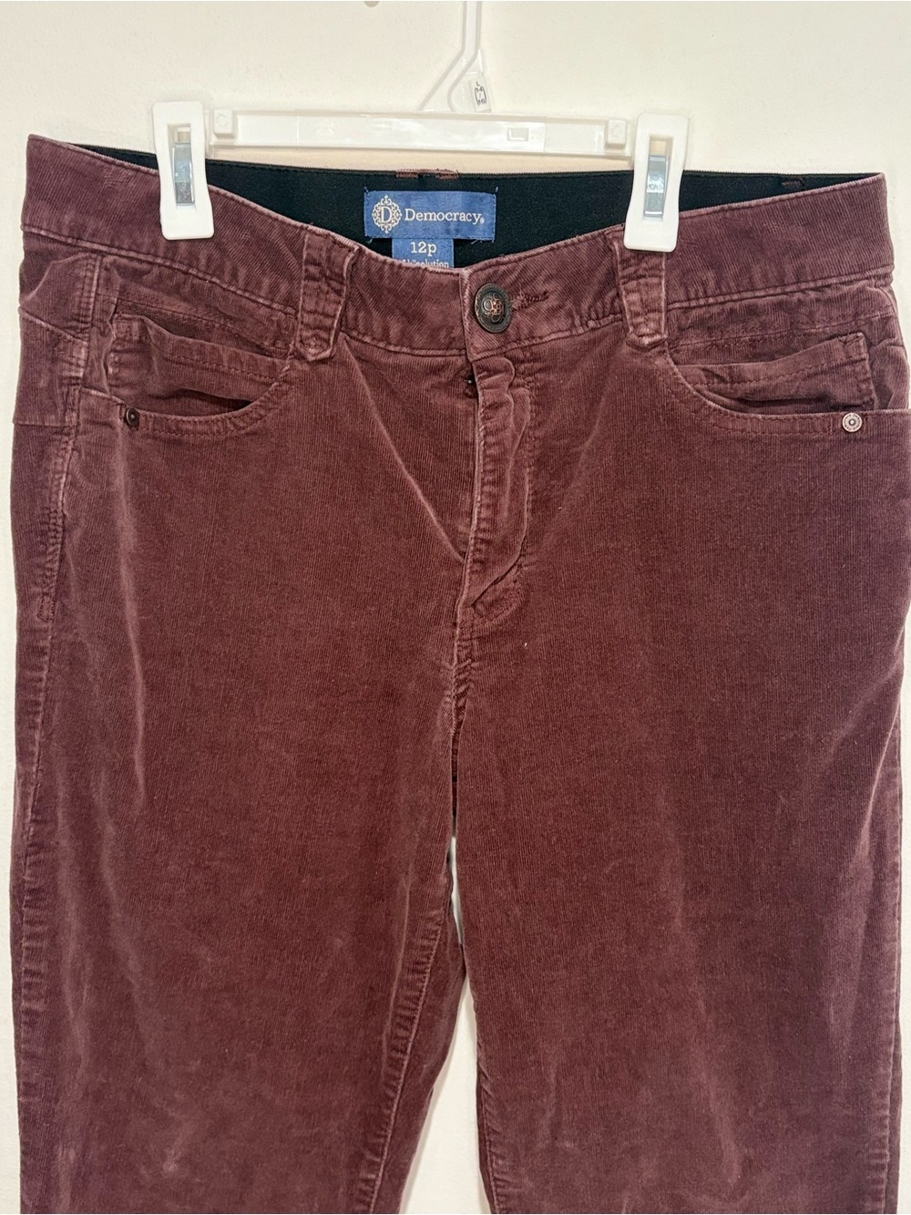 “Ab"solution Mid-Rise Corduroy Straight Leg Pants Tan Brown Size 12 - Picture 3 of 7